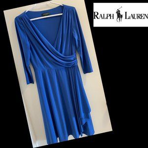 LIKE NEW Ralph Lauren Wrap Royal Blue Dress